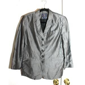 Chelsea Campbell 90's Charcoal Gray Mohair Blend Women's Bazer sz 8 Petite